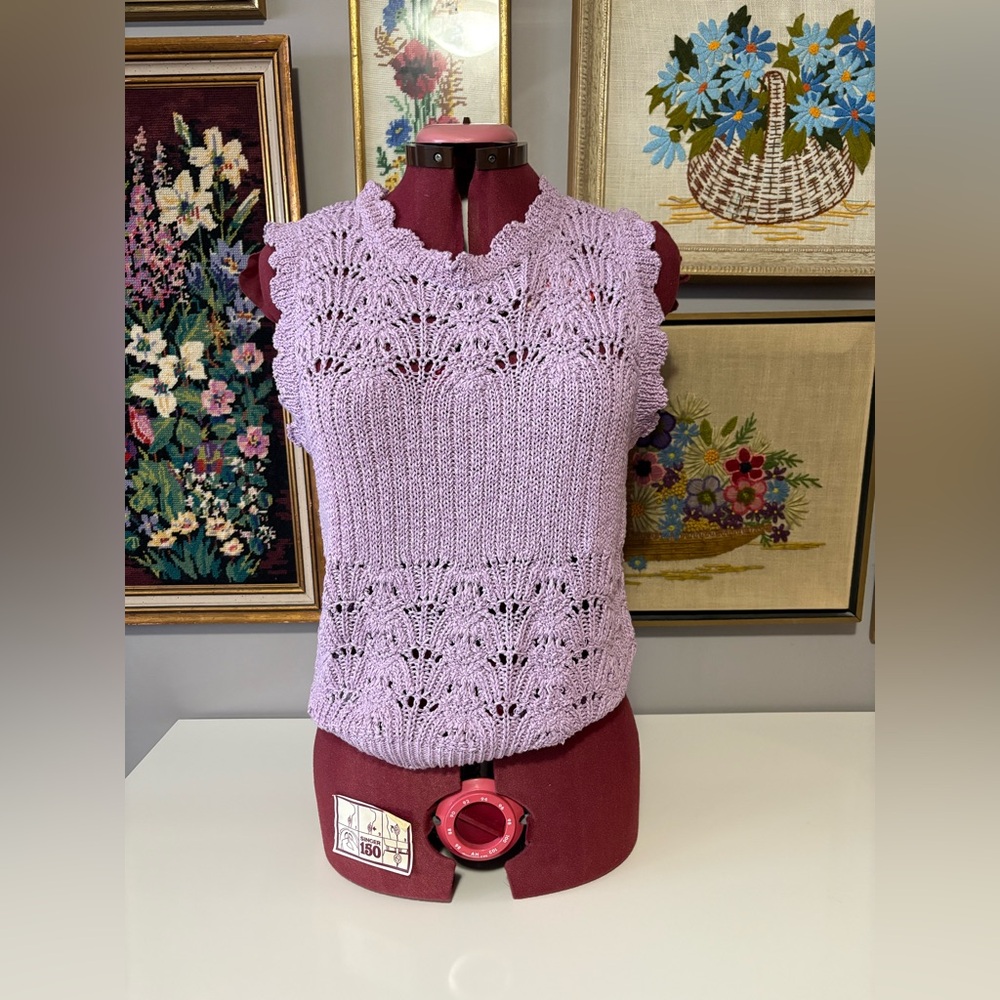 Lavender Knit Sleeveless Top